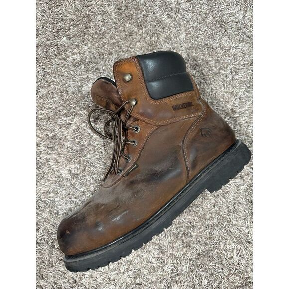 Wolverine Men's Waterproof Work Boots Size 11EW Steel Toe Brown Leather Workwear - Picture 4 of 9